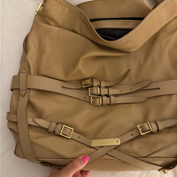 Large Burberry Buckle Tote Bag